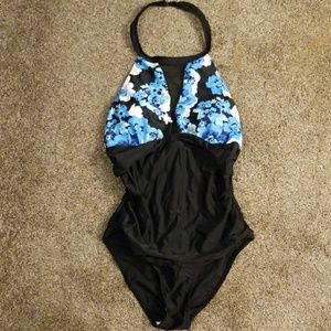 Black one piece swim suit